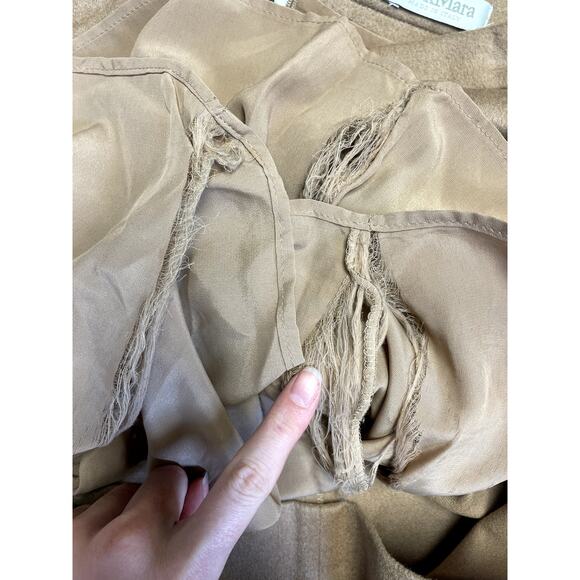 MAX MARA High Rise Wool Blend Pencil Skirt Camel Tan Made in Italy Size 6 - Picture 9 of 11